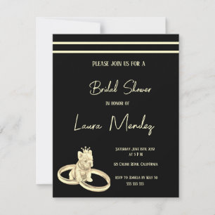 modern dark dog Bridal Shower Invite