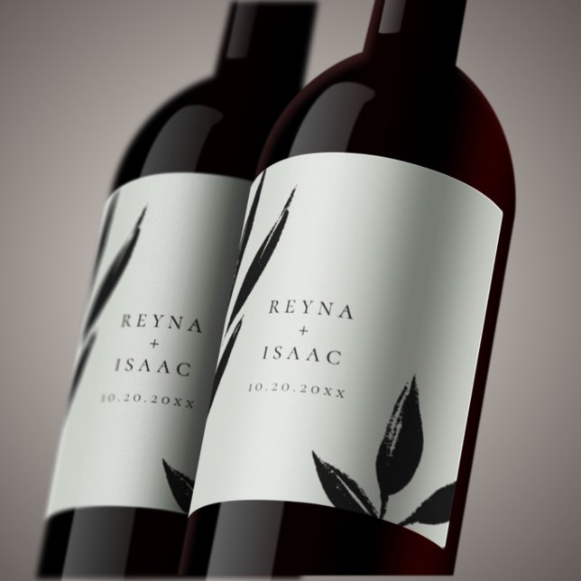 Modern Dark Foliage Personalised Wine Label (Creator Uploaded)