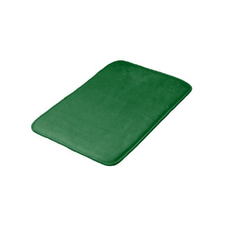 Modern Dark Forest Green Solid Colour Bath Mat