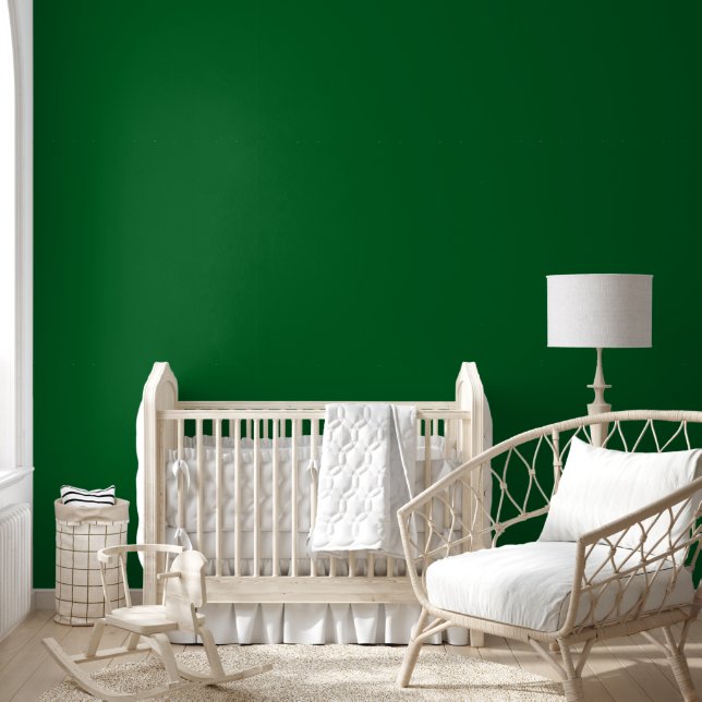Modern Dark Forest Green Solid Colour  Wallpaper (Kids)