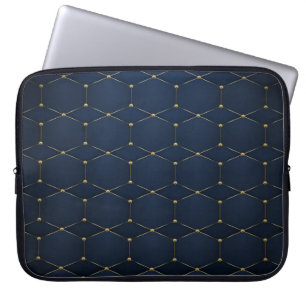 Modern Dark-Gold Moroccan Pattern Laptop Sleeve