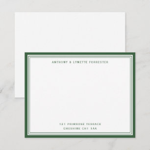 Modern Dark Green Border Name & Address Card