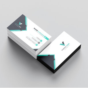 Modern Dark Green Business Card