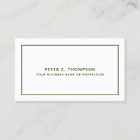 Modern Dark-Green Business Card with Thin Line