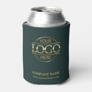 Modern Dark Green Corporate Company Business Logo Can Cooler