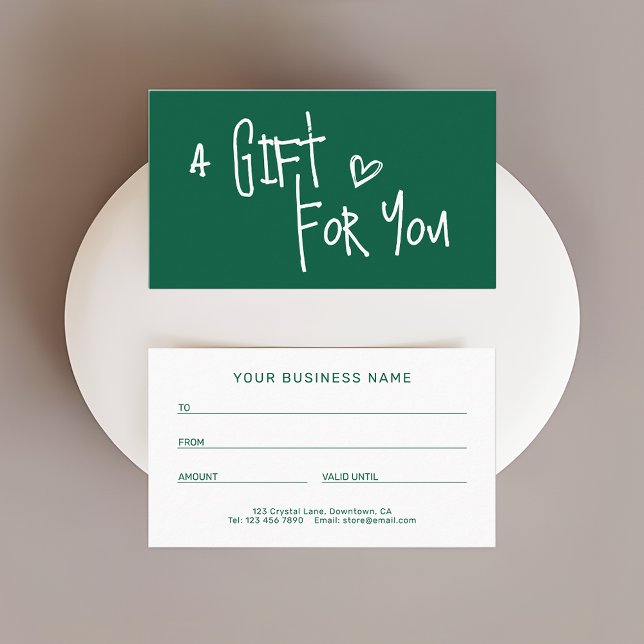 Modern Dark Green Promotional Gift Cards (Creator Uploaded)