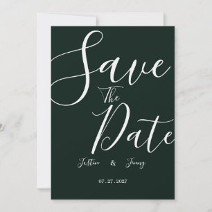 Modern Dark Green wedding Invitation