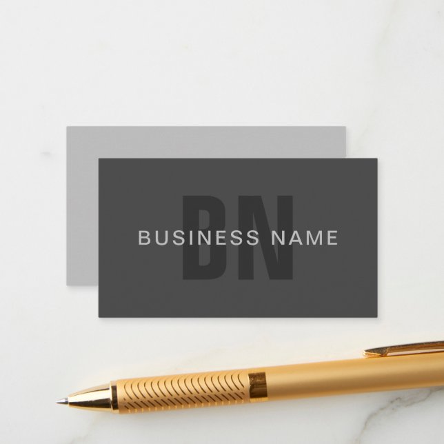 Modern Dark Grey Editable Monogram Design Template (Front/Back In Situ)