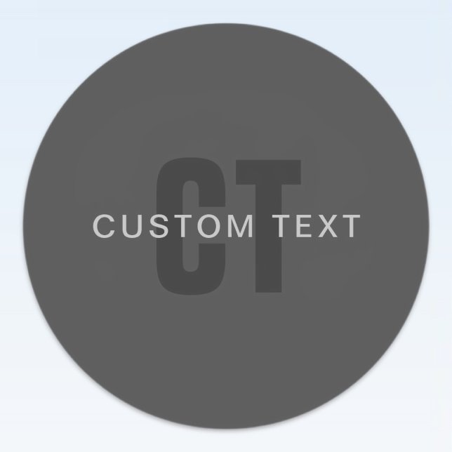 Modern Dark Grey Editable Monogram Design Template Classic Round Sticker (Creator Uploaded)
