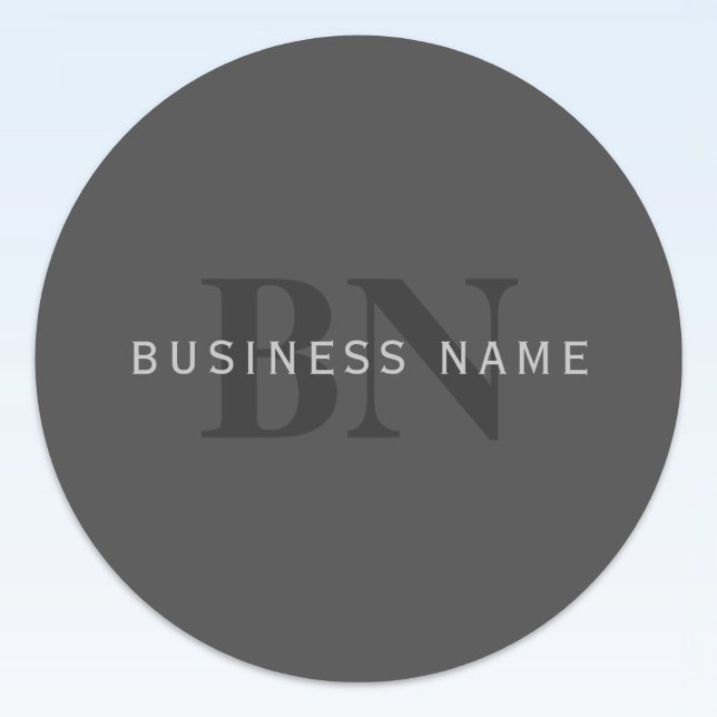 Modern Dark Grey Editable Monogram Design Template Classic Round Sticker (Creator Uploaded)