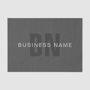 Modern Dark Grey Editable Monogram Design Template Tissue Paper