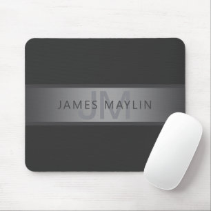 Modern Dark Grey Gradient Name or Business Name  Mouse Pad