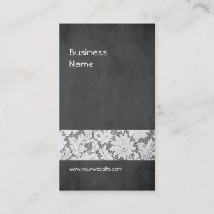 Modern Dark Grey Lace Interior Designer Business Card