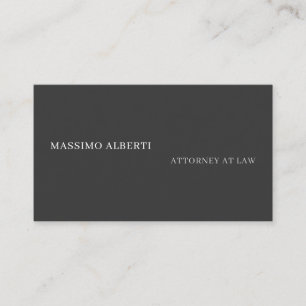 Modern Dark Grey Minimalist Plain Creative Business Card