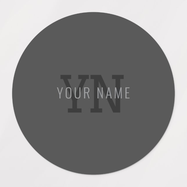 Modern Dark Grey Monogrammed Name (or other text) (Design 1)
