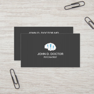 Modern dark grey professional psychiatrist business card