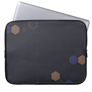 Modern Dark Hexagonal Pattern Laptop Sleeve