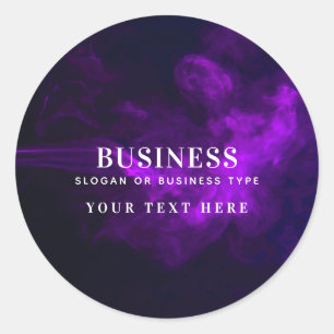 Modern Dark & Moody Purple Smoke Business Classic Round Sticker