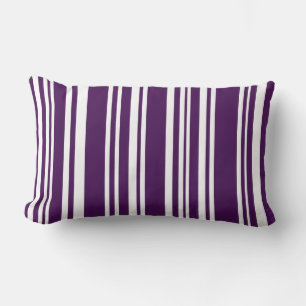 Modern Dark Purple and White Stripes Throw Pillow