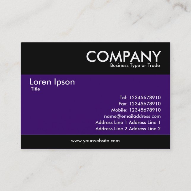 Modern - Dark Purple Business Card (Front)