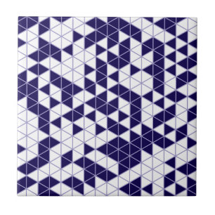 Modern Dark Purple Lavender Geometric Triangles Ceramic Tile