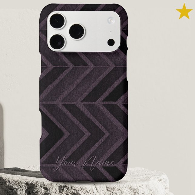 Modern Dark Purple Watercolor Zig Zag Custom Name  (Creator Uploaded)