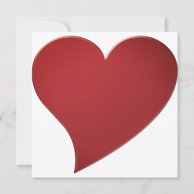 Modern dark red big heart elegant cute card (Front)