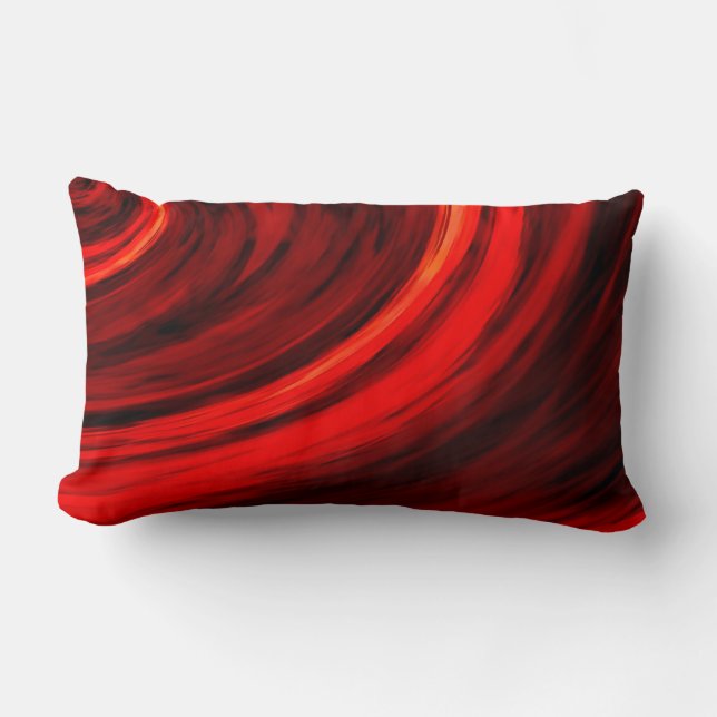 Modern Dark Red Brown Colour Abstract Lumbar Cushion (Front)
