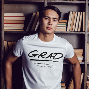 Modern Dashed Grad Personalised Graduation T-Shirt