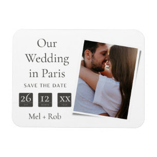 Modern Date Boxes UK Photo Save The Date  Magnet