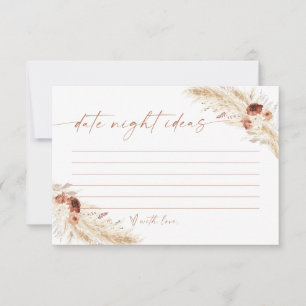 Modern Date Night Ideas Card Boho Bridal Shower