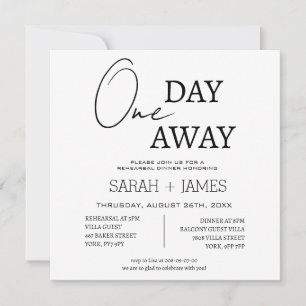 Modern Day Away Rehearsal Dinner Wedding Square Invitation
