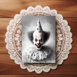 Modern Day Creepy Clown Portrait  Postcard<br><div class="desc">• A modern day clown strikes a sinister pose in a foggy photo studio. • The back of this postcard is blank, giving you maximum space to personalise it: add a handwritten message, or use Zazzle's tool to add your own photo or custom text for a completely unique greeting. •...</div>