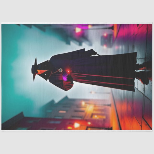 Modern Day Plague Doctor Tissue Paper Decoupage  (Front)