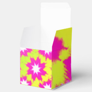 Modern Dazzle Rose Green Yellow Tie Dye Favour Box