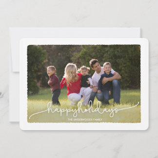 Modern Deckle Happy Holidays Photo Card