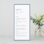 Modern Deco Dusty Blue Wedding Flat Menu<br><div class="desc">This elegant and sophisticated wedding flat menu features a modern twist on the art deco style. With its gorgeous dusty blue design,  you can even tick your 'something blue' off your wedding checklist!</div>