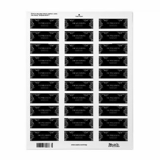 Modern Deco | Elegant Black and White Wedding Return Address Label