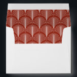 Modern Deco | Elegant Festive Red Wedding Envelope<br><div class="desc">These glamourous wedding envelopes feature a modern spin on classic art deco. An ornate,  festive red geometric pattern decorates the inside of this elegant very light silver/white envelope for a dramatic,  vintage wedding look that is perfect for your Christmas holiday wedding. Your return address goes onto the back flap.</div>
