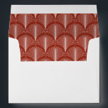 Modern Deco | Elegant Festive Red Wedding Envelope<br><div class="desc">These glamourous wedding envelopes feature a modern spin on classic art deco. An ornate,  festive red geometric pattern decorates the inside of this elegant very light silver/white envelope for a dramatic,  vintage wedding look that is perfect for your Christmas holiday wedding. Your return address goes onto the back flap.</div>