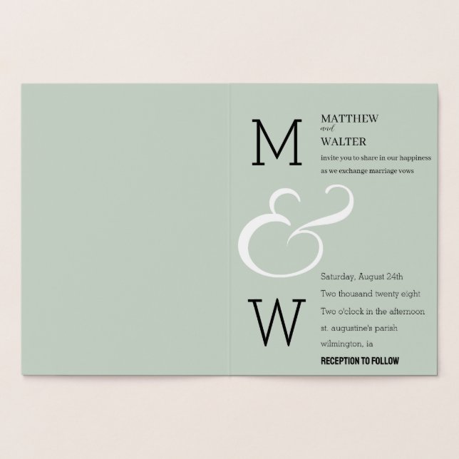 Modern Deco Elegant Romance Wedding Invitation (Inside)