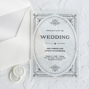 Modern Deco   Elegant Wedding Acrylic Invitations