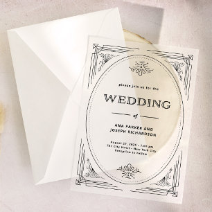 Modern Deco   Elegant Wedding Vellum Invitations