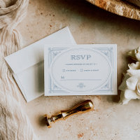 Modern Deco | Elegant White and Dusty Blue Wedding