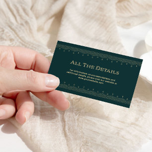 Modern Deco Emerald Green Wedding Details Enclosure Card