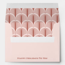 Modern Deco | Happy Holidays Elegant Pink and Red