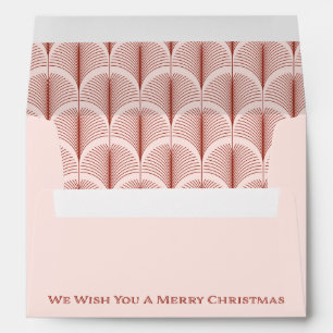 Modern Deco Merry Christmas Elegant Pink and Red Envelope