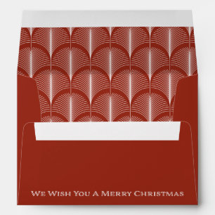 Modern Deco Merry Christmas Elegant Red Envelope