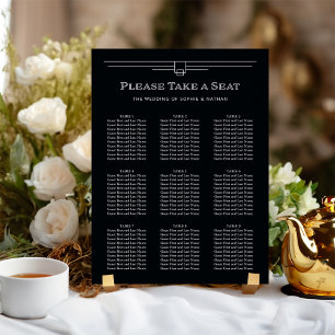 Modern Deco   Onyx Black and White Seating Chart