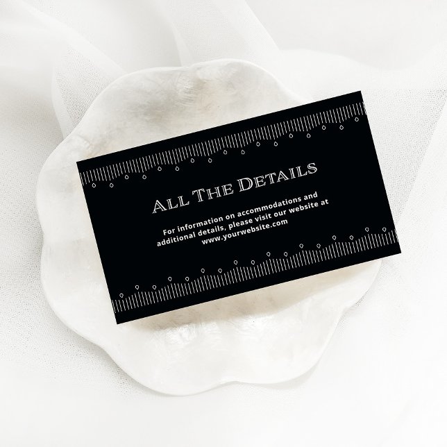 Modern Deco | Onyx Black and White Wedding Details Enclosure Card (Creator Uploaded)